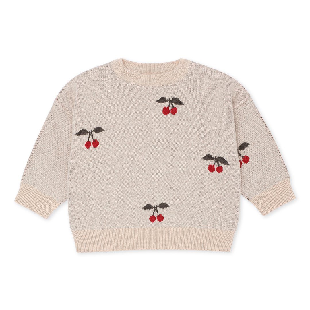 Sweater für Kinder mit Kirschen aus Merinowolle